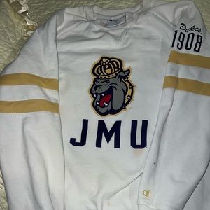 JMU Champion sweatshirt white yellow crew